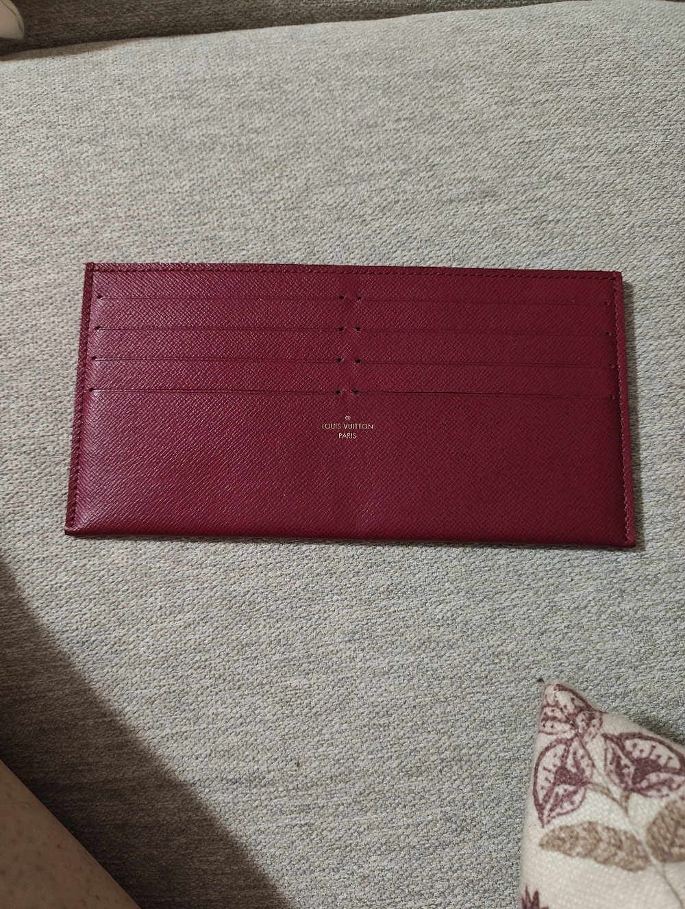 Louis Vuitton Burgundy Leather Slim Card Sleeve